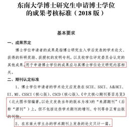 东南大学法学博士研究生申请博士学位的成果考核标准 2023 版