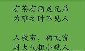 人敬富,狗咬贫 财大气粗小瞧人 句句入骨