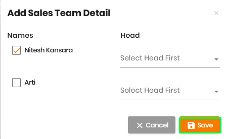 add sales team details