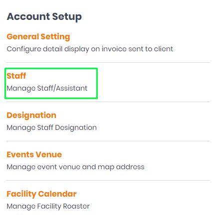 Account setup in Membroz