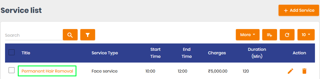 service list management system